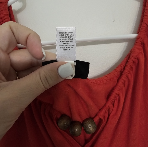 AWESOME Licorice XS Orange Shirt with Wooden Beads - Picture 4 of 6